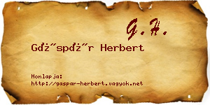 Gáspár Herbert névjegykártya